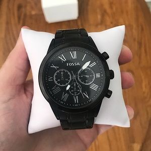 Black Fossil Watch with Box